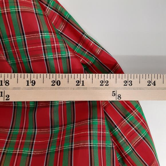 Vintage Handmade Bubble Hem Midi Skirt Holiday Plaid Twirl Skirt Christmas Retro - Picture 10 of 11